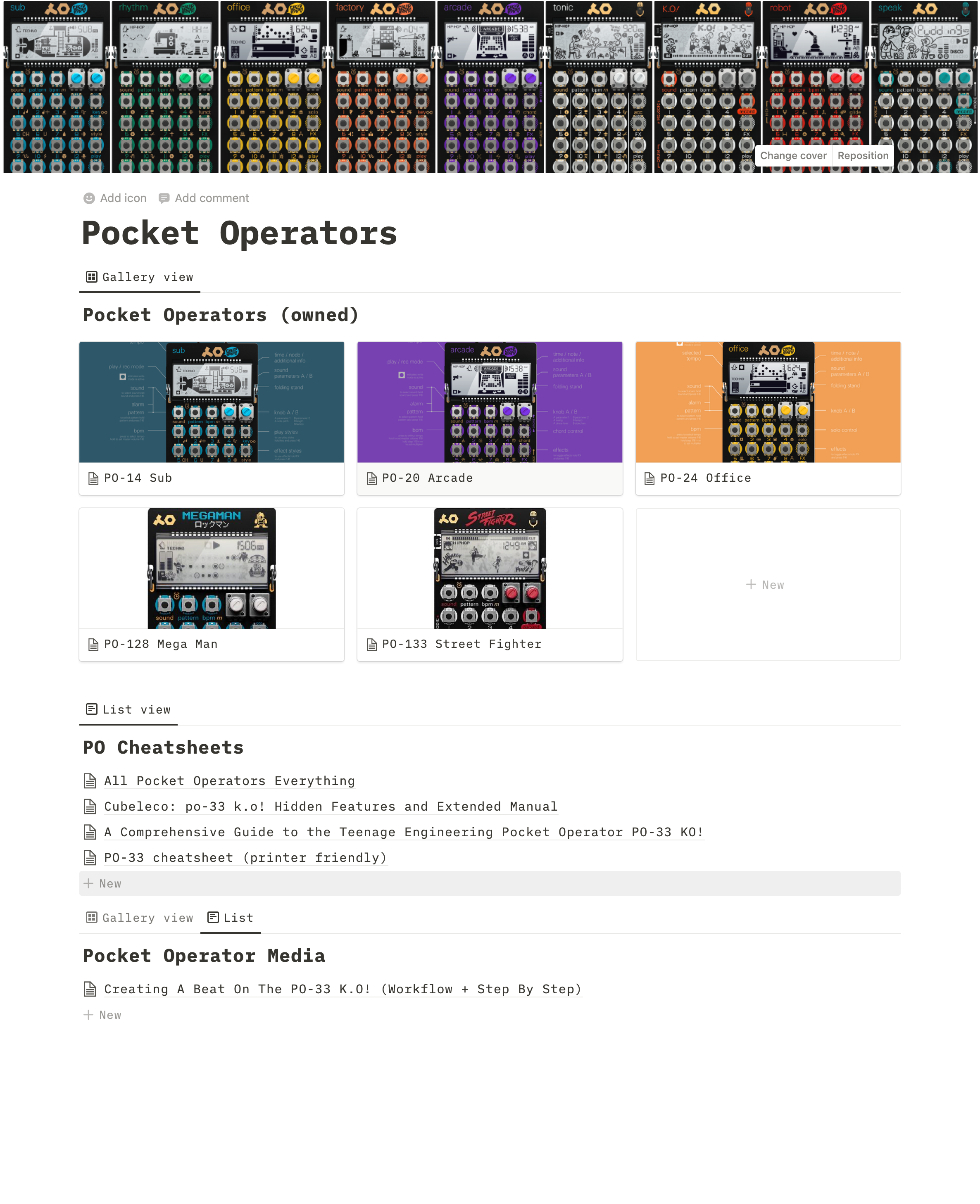 Pocket Operator Notion Hub wiki landing page